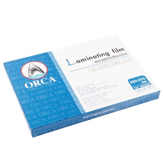 พลาสติกเคลือบบัตร ORCA Lamingting film  A4 ขนาด 220 X 306 มม. บรรจุ 100 แผ่น/แพ็ค ราคา 450 ลดพิเศษ!! เหลือ 299 บาท