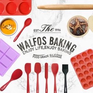 Walfos 5 Pcs. / Set Non-Stick Silicone Spatula Baking Pastry Heat-Resistant Kitchen Utensil Cooking Tool