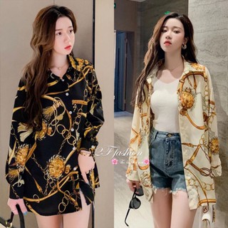 เสื้อเชิ้ตแขนยาวลายโซ่ งาน brand ชน shop สวยเก๋สไตล์ไม่ซ้ำใคร ดีงามมากจ้ะ เนื้อผ้า cotton ผสม