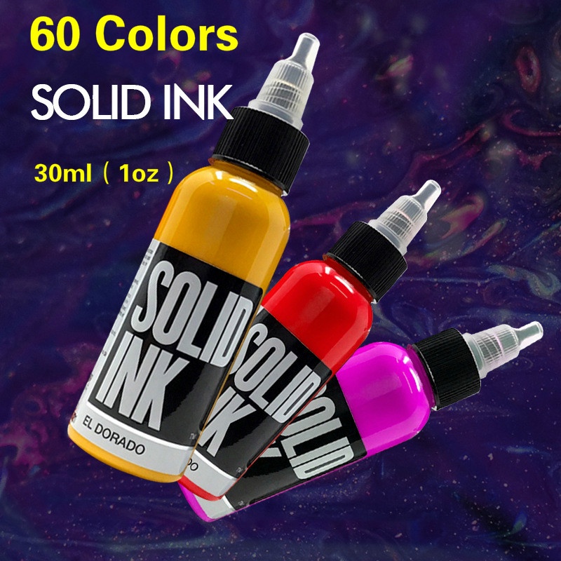 Original 30ml (1oz) USA Safty Solid Ink Tattoo Ink 66 สีแต่งหน้าถาวรสําหรับแต่งหน้าความงามผิว Body Art Tattoo อุปกรณ์