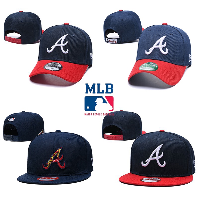 New Era Atlanta Braves Baseball Cap, Black & Red w/ Embroidered