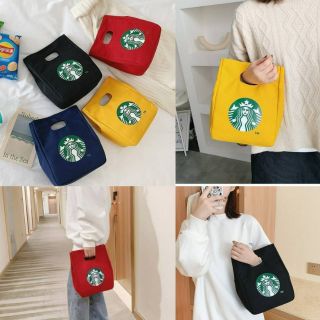 กระเป๋าถือ Starbucks วัสดุผ้าแคนวาสเนื้อดี มี 4 สี งานสวยมาก