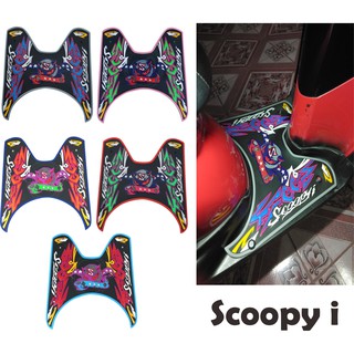 พักเท้า ยางปูพื้น scoopy สกู๊ปปี้ไอ แผ่นยางพักเท้า ลายปีศาจเท่ๆ ลายdevil สำหรับ honda scoopy i ปี2012-2020