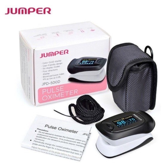 Oximeter เครื่องวัดออกซิเจนปลายนิ้วแบบพกพา สำหรับผู้ใหญ่ Jumper (รุ่นJPD-500D)