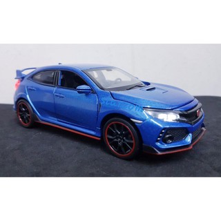 โมเดลรถยนต์ HONDA CIVIC Type R  ประตู ทำจากเหล็ก สัดส่วน 1:32 ประตูซ้ายขวา และฝากระโปรง หน้าหลัง เปิดได้เหมือนจริง