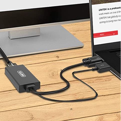 UNITEK VGA to HDMI Adapter with USB Connector for Stereo Audio Y-8711  Y8711