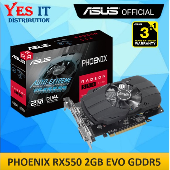 กราฟิกการ์ด ASUS PHOENIX RX550 2GB / 4GB EVO GDDR5