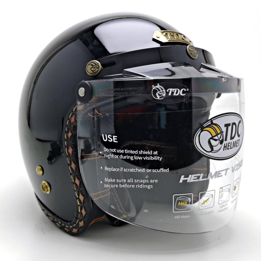 ชิวหน้าสำหรับหมวกกันน็อคแบบเปิดหน้า 3กระดุม BG-05 กัน UV100%(เฉพาะชิว)