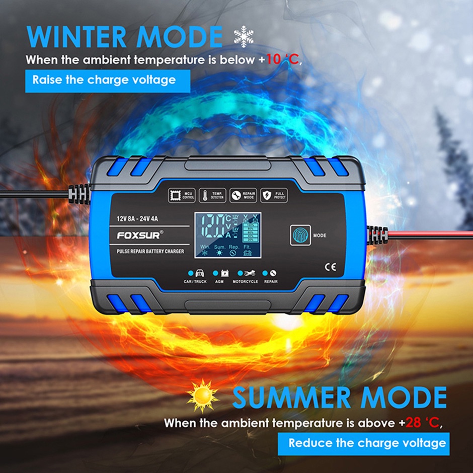 เครื่องชาร์จแบตเตอรี่ FBC122408D Car Battery Charger แบตเตอรี่ และซ่อม ...