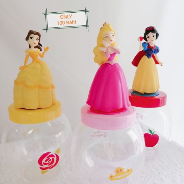 Disney princess กระปุก ขวดโหลเจ้าหญิงดิสนีย์ ตุ๊กตาโมเดล  7-11 เซเว่น