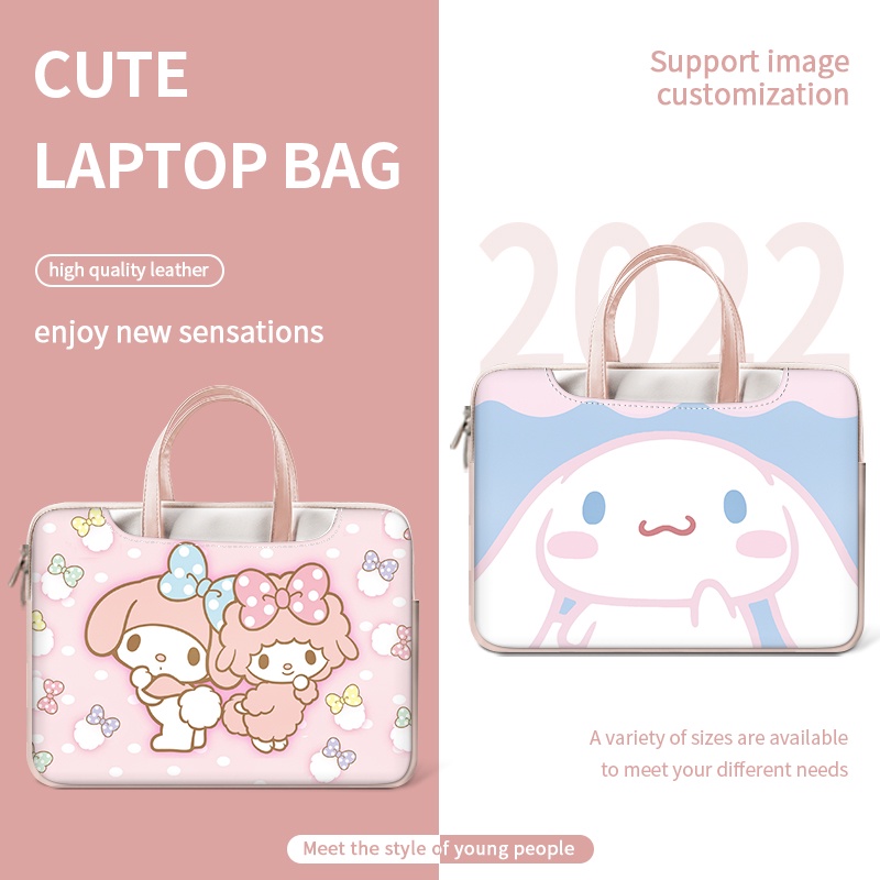 Laptop Bag Laptop Sleeve Case Pink Handle Cute Handbag PU Shockproof ...