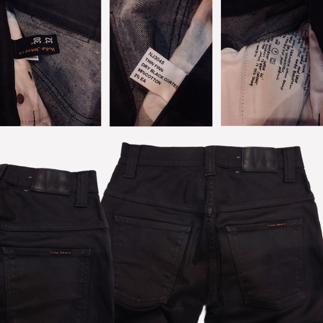 nudie thin finn dry black coated