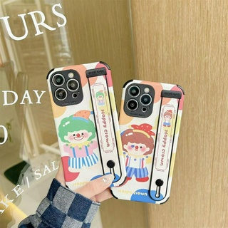 💕พร้อมส่ง💕iPhone 14 13 12 11 Pro Max เคส for เคสไอโฟน11ลายการ์ตูนตัวตลก บางเบาพกพาง่าย น่ารัก สายรัดข้อมือ Case