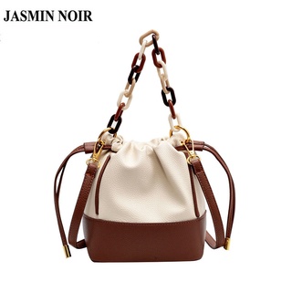 Jasmin NOIR กระเป๋าสะพายไหล่ สะพายข้าง หนัง PU สายโซ่ ลายเมฆ สําหรับผู้หญิง