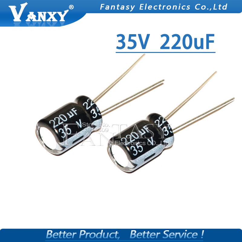 20PCS Higt quality 35V220UF 8*12mm 220UF 35V 8*12 Electrolytic capacitor