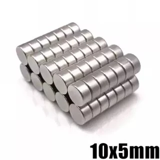 10ชิ้น แม่เหล็กนีโอไดเมียม 10x5มิล Magnet Neodymium 10x5mm แม่เหล็กแรงสูง 10*5mm แม่เหล็ก กลมแบน 10*5มิล