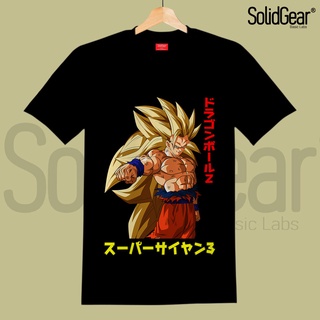 100%COTTONเสื้อยืด พิมพ์ลายอนิเมะ Dragonball Goku Super Saiyan Distro สีพื้น sizes-5xl