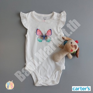 บอดี้สูทเด็กหญิง แขนกุดระบาย ลายผีเสื้อ แบรนด์คาร์เตอร์ (Carters) ของใหม่