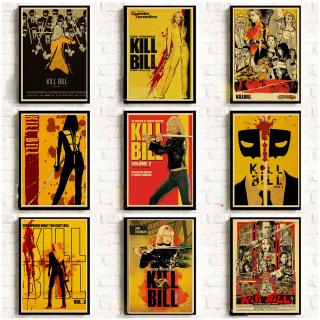 โปสเตอร์กระดาษคราฟท์ ลายภาพยนตร์ Kill Bill สไตล์วินเทจ สําหรับตกแต่งบ้าน บาร์