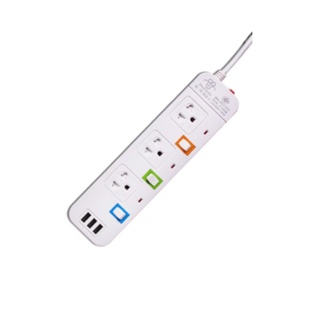 ปลั๊กไฟ 7 ช่อง 2 USB ปลั๊กไฟusb ปลั๊กสามตา ปลั๊กพ่วง ปลั๊กชาร์จusb รางปลั๊กไฟ ปลั๊ก 3 ตา ปลั๊กพ่วง(คละสี)