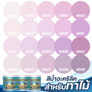 TOA ซุปเปอร์ชิลด์ ทิมเบอร์ชิลด์ ชนิดกึ่งเงา สีชมพูอมม่วง (1ลิตร) สีทาผนังไม้ ผนังไม้ สีทาไม้