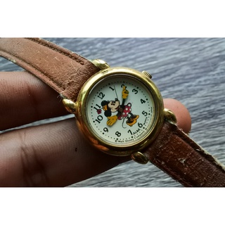 นาฬิกา Vintage มือสองญี่ปุ่น Alba ระบบ Quartz Micky Mouse ผู้หญิง ของแท้ 100% สภาพดี ใช้งานได้ปกติ หน้าปัด 28mm