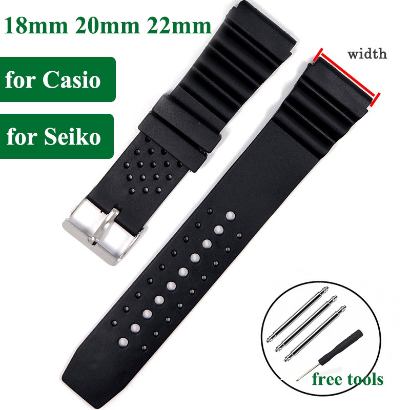 สายนาฬิกาข้อมือ PVC 18 มม. 20 มม. 22 มม. สําหรับ DW Watches Galaxy Gear S3 Casio Seiko