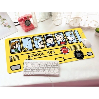 SNOOPY BUS แผ่นรอง คีย์บอร์ด รองคีย์บอร์ด keyboard ลาย BUS YL สนูปปี้ งานสวยดี ขนาด 30 x 70 cm แผ่นหนานุ่ม BY MANOPNEST