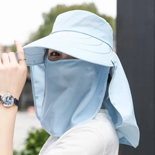 🌞🌞หมวกกันแดด มีผ้าปิดหน้า ถอดแยกชิ้นได้ หมวกกันแดด360องศา กันแดด กันยูวีได้99% 🔥🔥