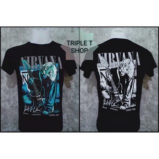 เสื้อยืดคอกลมเสื้อยืดคอกลม สกรีนลาย NIRVANAS-4XL