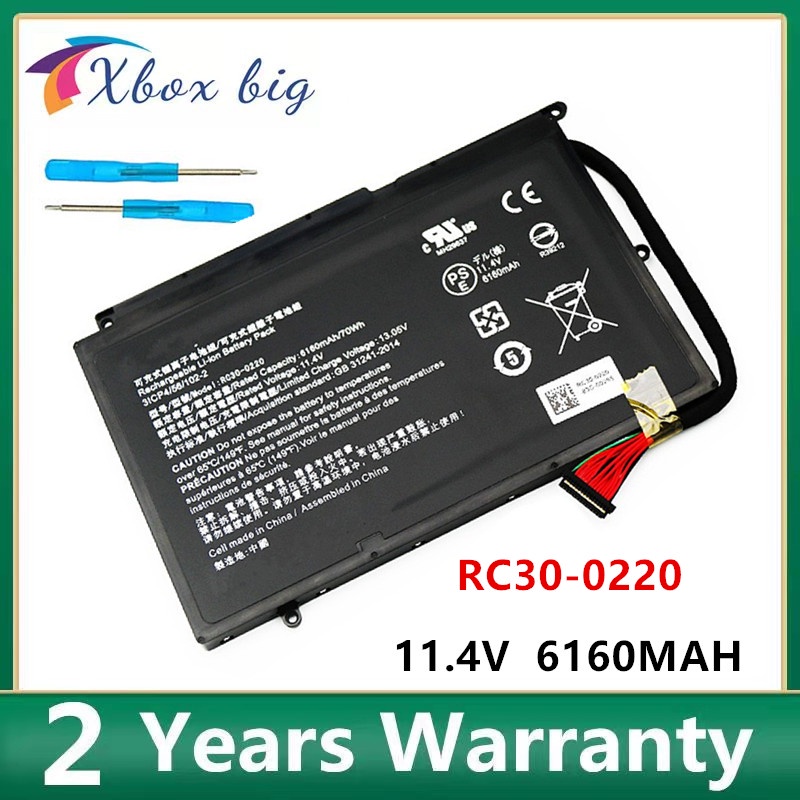11.4V 75WH RC30-0220 RZ09-0220 Laptop Battery For Razer  RZ09-02202E75-R3U1 Blade Pro 17 GTX 1060 RTX 2060 RTX 2070 RTX