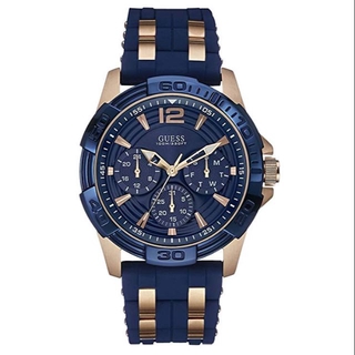 [ORIGINAL] Guess W0366G4 W0366G3 Rose-gold Navy Blue Silicon Men Watch