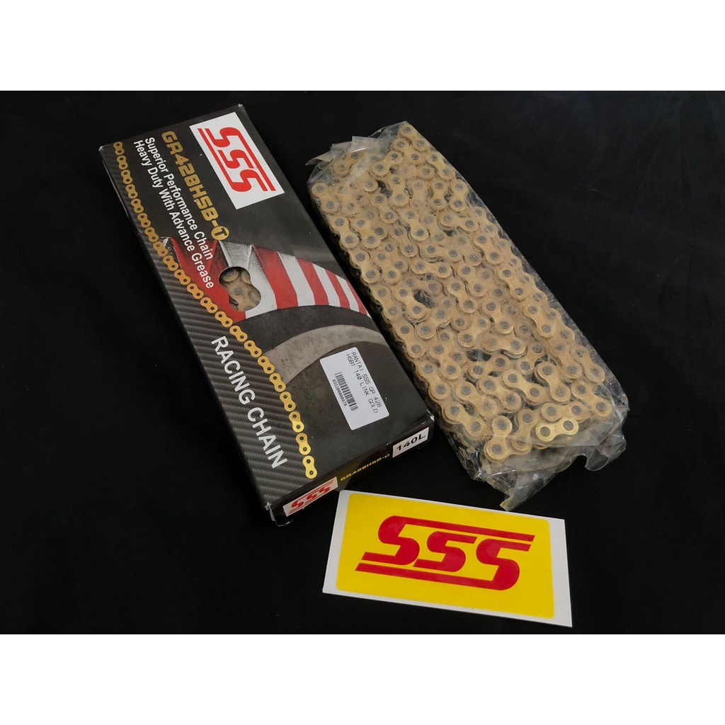 SSS CHAIN 428 130 140 GOLD - SSS CHAIN 415 428 - 110 130 140 GOLD - SSS 428 130 140 GOLD MOTORCYCLE 
