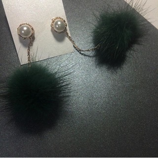 Dark Green Ball earings