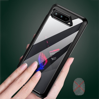 สําหรับ Asus ROG Phone 5S เคสนิ่ม TPU แข็ง พลาสติกใส ไฮบริด ป้องกันลายนิ้วมือ