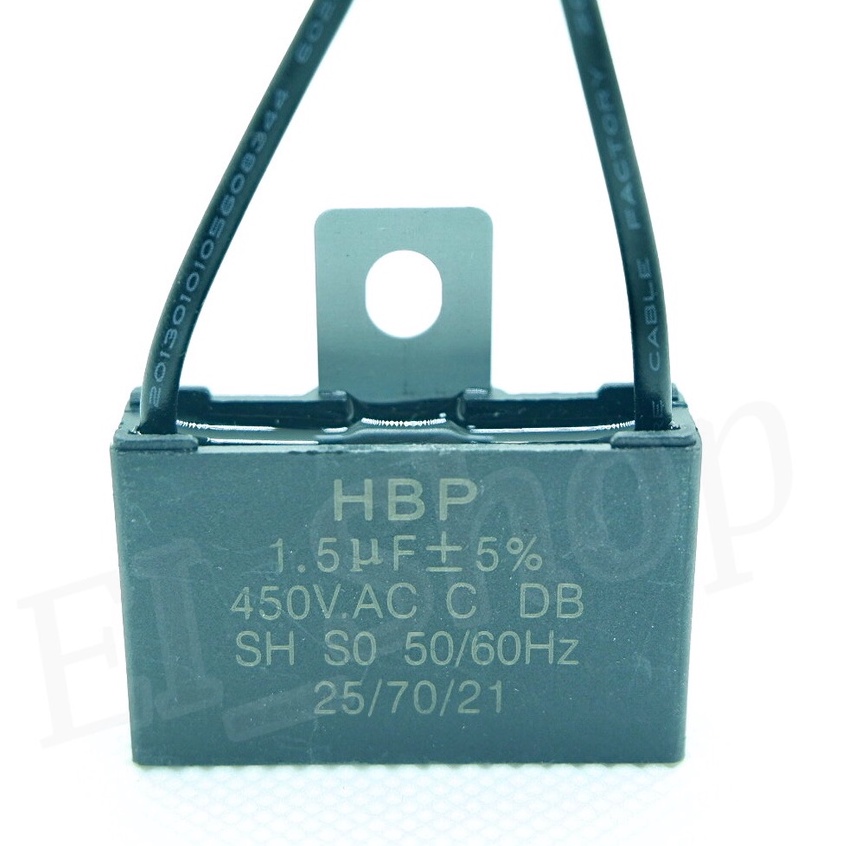 Capacitor CBB61 1.2uf 1.5 uf1.8uf 2uf 2.5uf 3uf 3.5 uf 4 uf 5 uf/ 450V รุ่นมีสายไฟ HBP  คาปาซิสเตอร์ แค๊ป