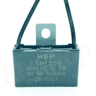 Capacitor CBB61 1.2uf 1.5 uf1.8uf 2uf 2.5uf 3uf 3.5 uf 4 uf 5 uf/ 450V รุ่นมีสายไฟ HBP คาปาซิสเตอร์ แค๊ป