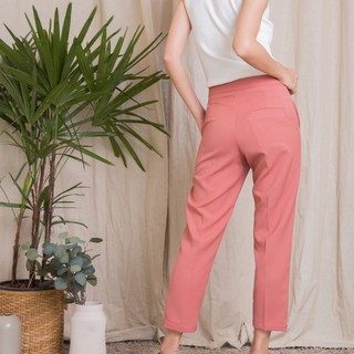 Basic pants in rosewood color