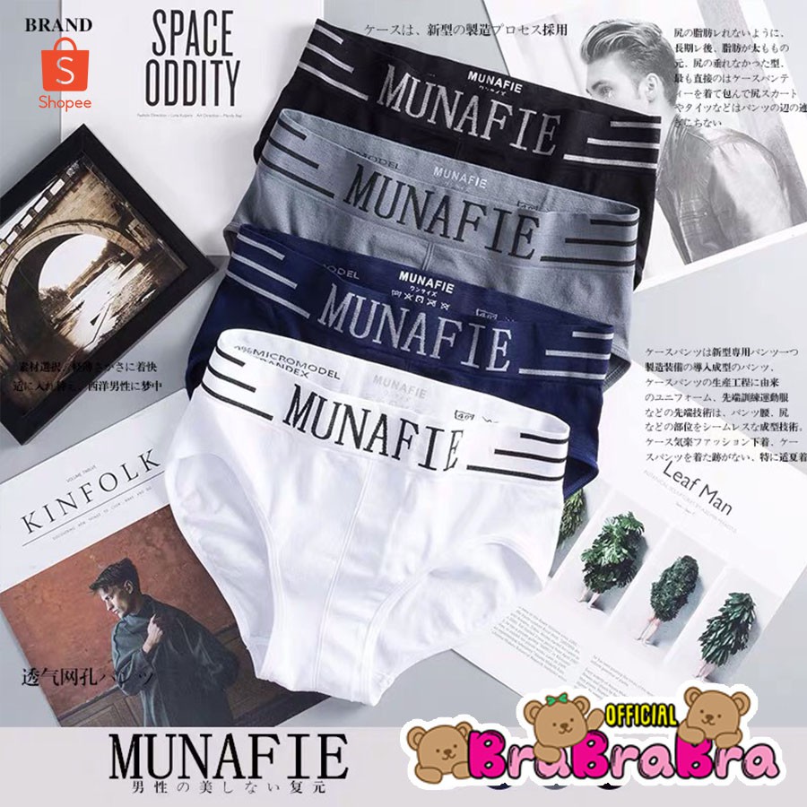 [ส่งจากไทย] 𝑩𝒓𝒂𝑩𝒓𝒂𝑩𝒓𝒂  #p-019 กางเกงในชาย Munafie ขาเว้า