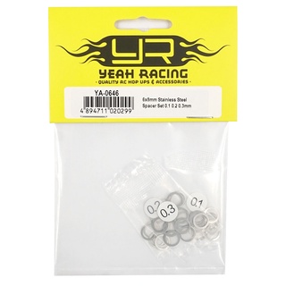 Yeah racing YA-0646 6x8mm Stainless Steel Spacer Set 0.1 0.2 0.3mm