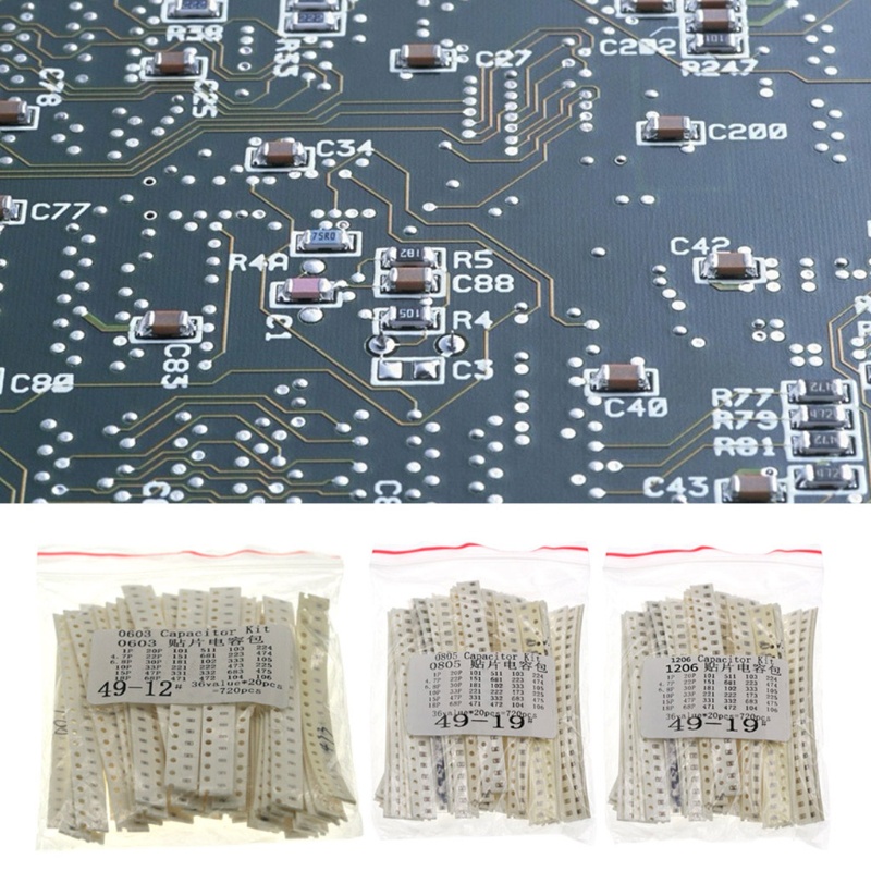 WU 1206 ชุดตัวต้านทาน SMD 1206 0603 0805 ชิป SMD ชุดตัวเก็บประจุคงที่ 36 มูลค่า 20 ชิ้น = 720 ชิ้นตั