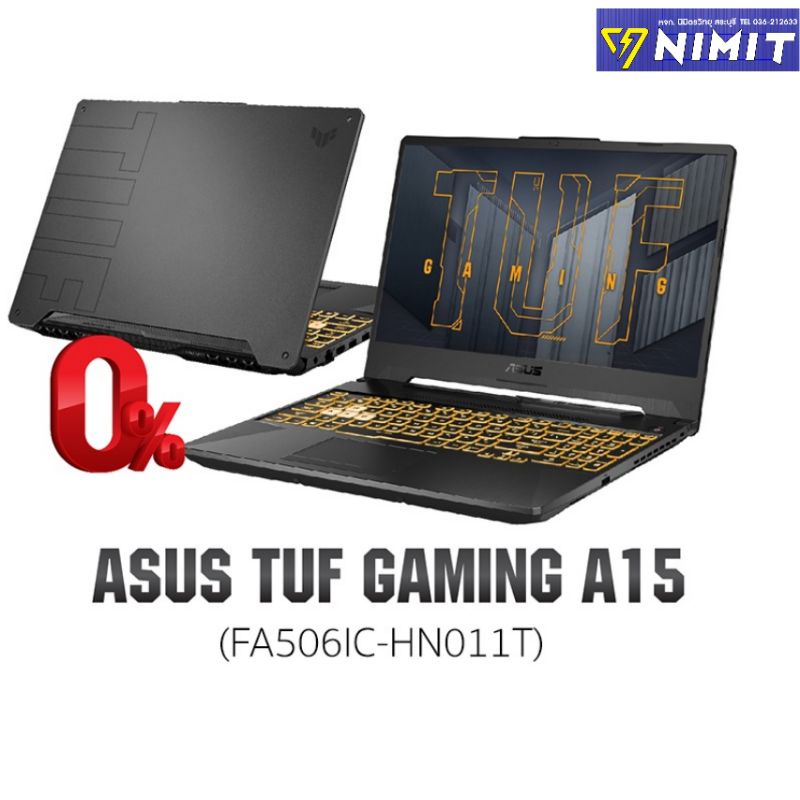 โน๊ตบุ๊คเกมมิ่ง เอซุส ASUS TUF Gaming A15 FA506IC-HN011T Gaming Notebook  หน้าจอ 15.6" FHD R7-4800H RAM8GB SSD512GB W10