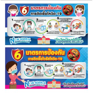 ป้าย ไวนิล ราคาถูก/ มาตรการป้องกัน โควิด19 / Covid19