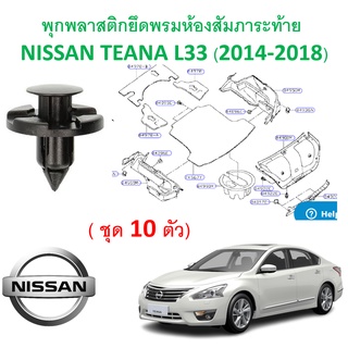 SKU-A360 (เลือกจำนวนก่อนสั่ง)พุกพลาสติกยึดพรมห้องสัมภาระท้าย NISSAN TEANA L33 (2014-2018)