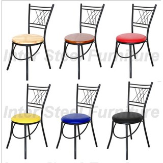 Inter Steel เก้าอี้เหล็กใช้เป็นเก้าอี้กินข้าว รุ่น CH111 โครงสีดำ Diner chair steel chair