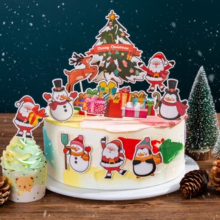 【Xmas】ป้าย Merry Christmas Diy สําหรับตกแต่งเค้กเบเกอรี่