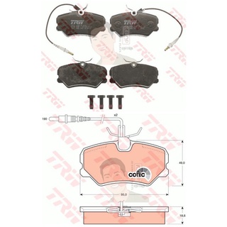 GDB793 ผ้าเบรค-หน้า(TRW) (เนื้อผ้า COTEC) PEUGEOT 405 SRI MI16 (LU)