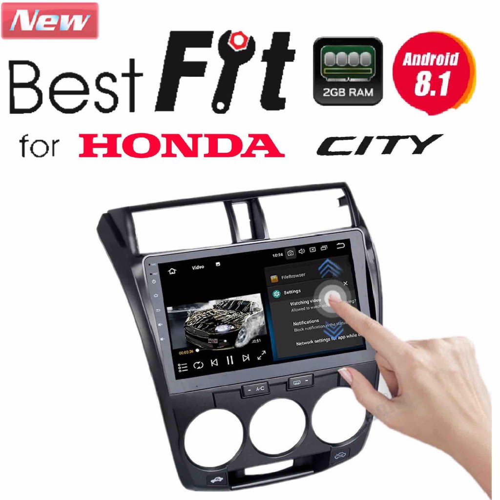ALPHA COUSTIC เครื่องเสียงแอนดรอยสำหรับรถยนต์ HONDA CITY (2007-2013 (จอแก้วIPS 2.5D , CPU 4CORE , RA