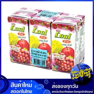 น้ำผลไม้ น้ำองุ่น 200 มล. (แพ็ค6กล่อง) Tipco ทิปโก้ คูลฟิต Grape Mix Cool Fit Fruit Juice