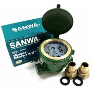 SANWA มาตรวัดน้ำ มิเตอร์น้ำ มาตรน้ำ มิเตอร์ 1/2" (4หุน) มาตรน้ำ